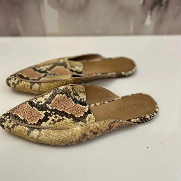 ! Madewell The Frances Skimmer Mule in Snake Embossed Leather - Size 8.5 - Picture 4 of 8